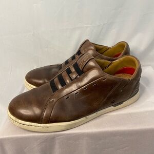 Kizik New York Shoe Size 11W Slip On Hands‎ Free Casual Sneaker Brown Leather